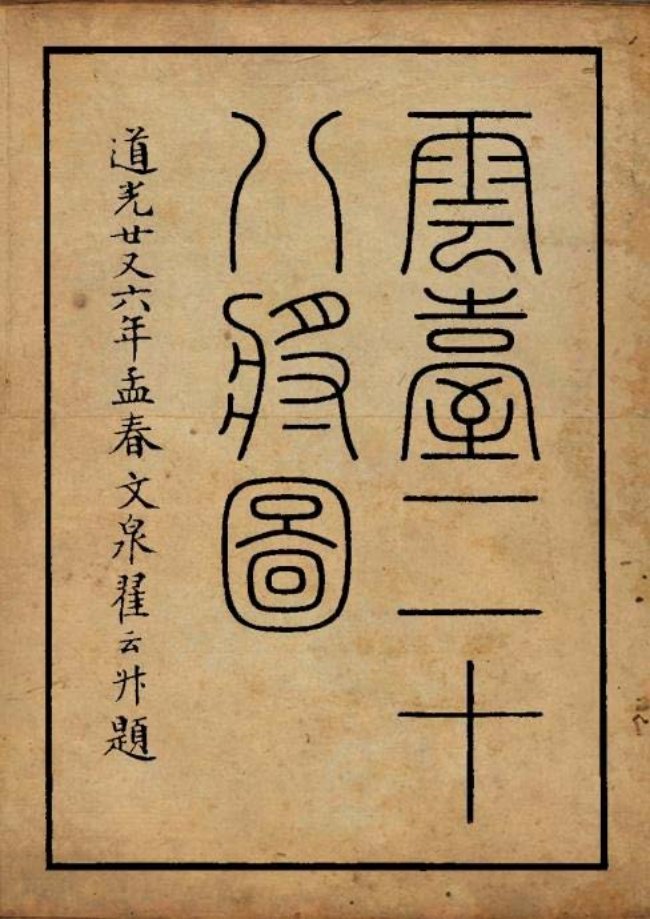 古籍绣像画《云台二十八将图》张士保·清代